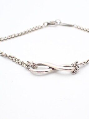 Tiffany & Co. Infinity Double Chain Bracelet 925 6.5in.